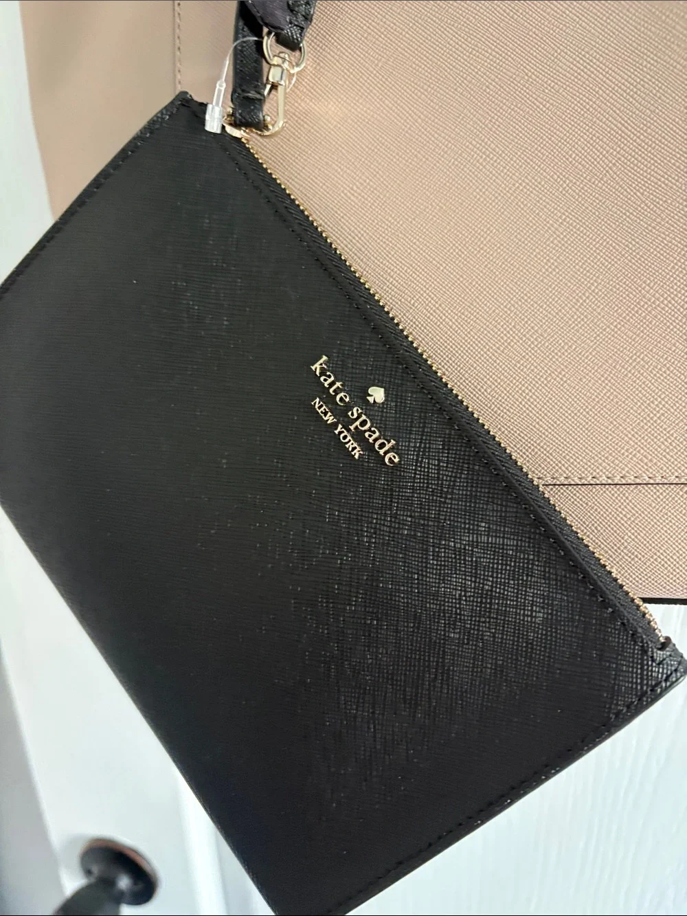 kate spade Blush Tote with Black Trim and Pouch